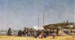 Eugene Boudin The Beach at Trouville Norge oil painting art